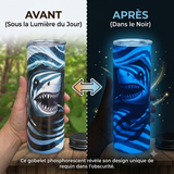 Requins - Gobelet inox brille dans le noir