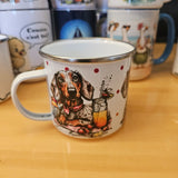 Teckels - Tasse en métal émaillé 17oz
