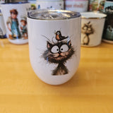 Chat & oiseau - Verre 12oz en inox