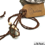 Polished agate - Braided &amp; adjustable pendant by La Quaridaine