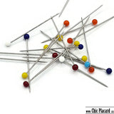 30mm x100 Épingles avec tête en boule colorée