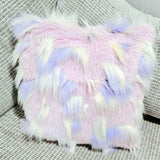 Chat coloré - gros coussin poilu