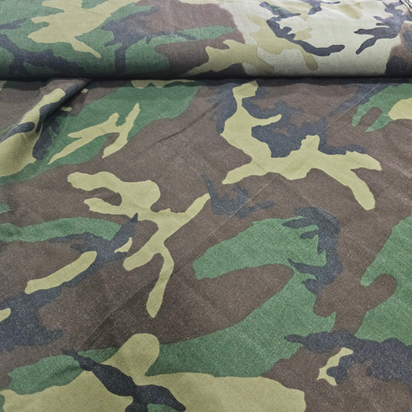 Camouflage - tissu pré-lavé 100% coton tissé (au 1/2m)