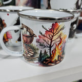 Camping - Tasse en métal émaillé 17oz