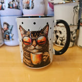 Chats à lunettes - Tasse en céramique