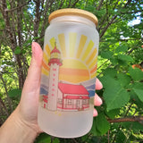 Phare de Matane / orange - Verre colore au froid