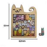 Chats - casse tête en bois