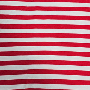 Rayé rouge & blanc - Jersey CL PRÉ-LAVÉ (75x150cm)