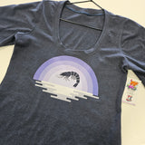 Bleu chiné - T-shirt pour femme M