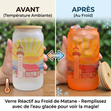 Phare de Matane / orange - Verre colore au froid