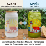 Phare de Matane / jaune - Verre colore au froid