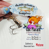 La pêche est bonne en Gaspésie - Cuillère & hameçon de pêche