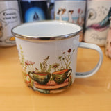 Fleurs et papillons - Tasse en métal émaillé 17oz