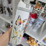 Fleurs et papillons - Bouteille à bec double-fonction