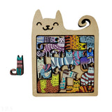 Chats - casse tête en bois