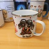 Teckels - Tasse en métal émaillé 17oz