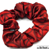 Red roses - Satin scrunchie - large