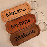Porte-clé en cuir gravé Matane