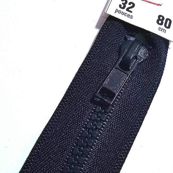 Zipper séparable - Plastique #5 - 80cm-32pouces - Bleu marin foncé