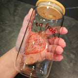 Verre 16oz avec couvercle en bambou imprimé sur demande