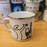 Golf et vin - Tasse en métal émaillé 17oz