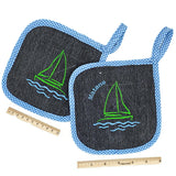 Voilier de Matane - Duo de poignées pour le four - Ça coche