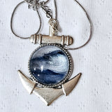 Eau & ciel / chaine - Pendentif Ancre par Créations entre vents et marées