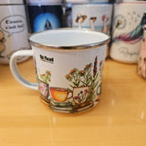 Fleurs et papillons - Tasse en métal émaillé 17oz