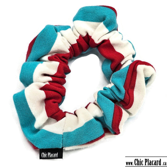 Chouchou - petit - rayé rouge blanc turquoise