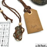 Polished agate - Braided &amp; adjustable pendant by La Quaridaine