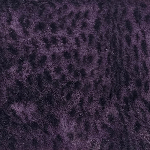 Violet léopard - Minky fauve (39x10po)