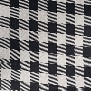 Buffalo gris/noir - Tricot de coton PRÉ-LAVÉ - (au 1/2m)