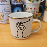 Golf et vin - Tasse en métal émaillé 17oz