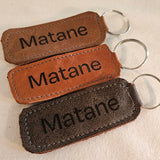 Porte-clé en cuir gravé Matane