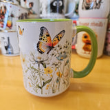 Fleurs et papillons - Tasse en céramique