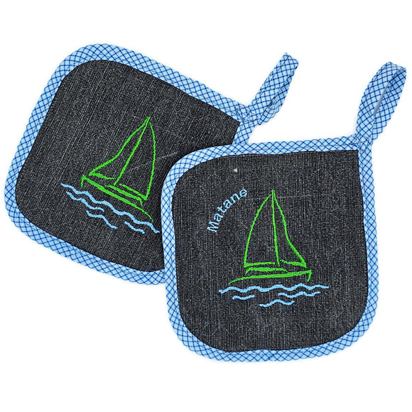 Voilier de Matane - Duo de poignées pour le four - Ça coche