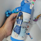 Promenade sur la grève - Bouteille avec ganse de transport