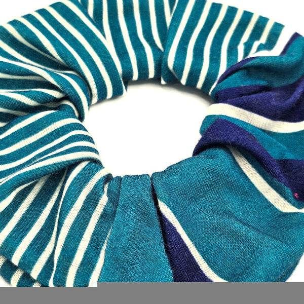 BELLA Chouchou Large Blue♡ Chouchou - large - green striped blue white – Chic Placard