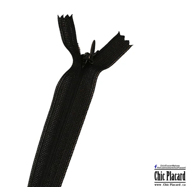 Black - invisible SBS Conceal zip 8''/20cm – Chic Placard