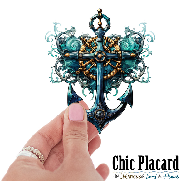 Steampunk Ancre- autocollant en vinyl