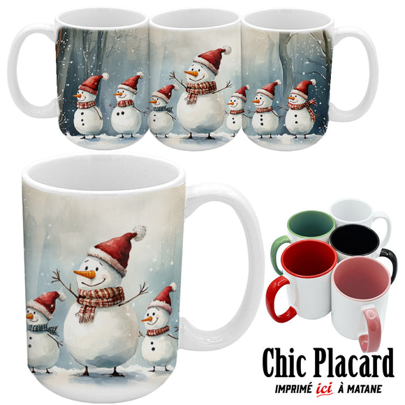 Bonhommes de neige en famille - Tasse en céramique