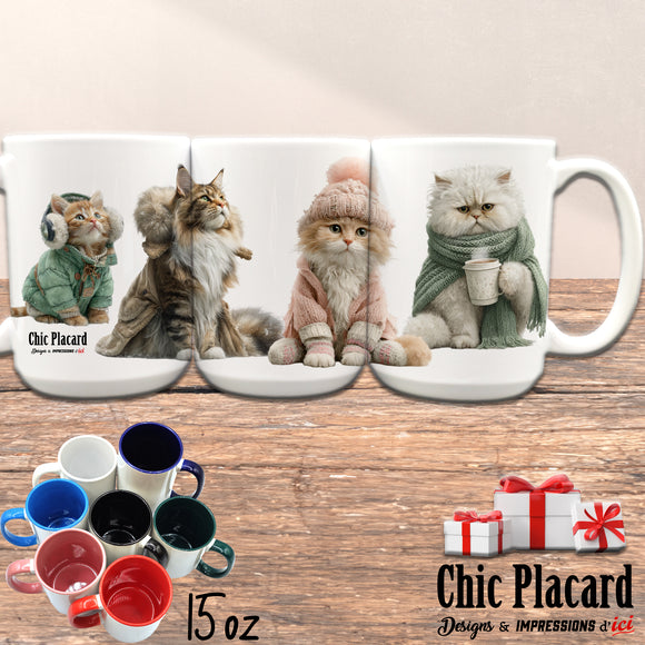 Chats au chaud - Tasse en céramique