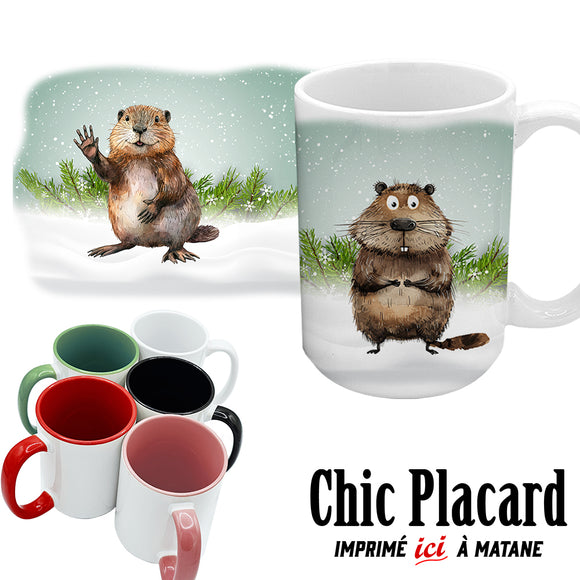 Castors en hiver - Tasse en céramique
