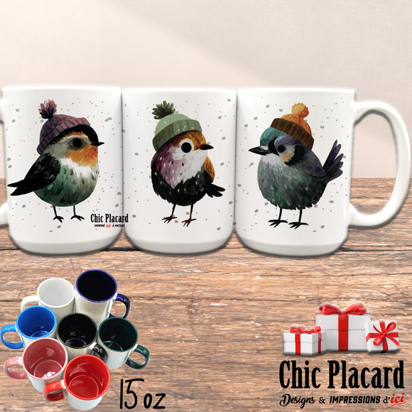 Oiseaux d'hiver #1 - Tasse en céramique