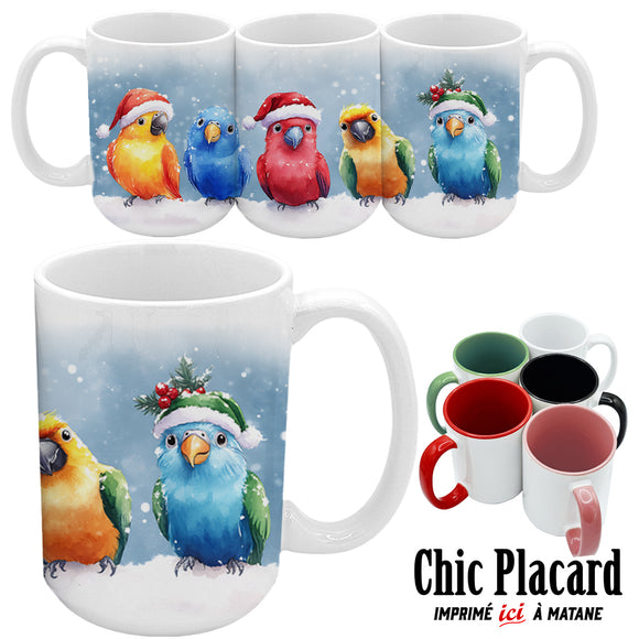 Perruches de Noël - Tasse en céramique