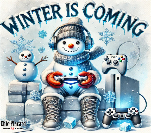 Winter is coming - Verre en inox à 2 couvercles