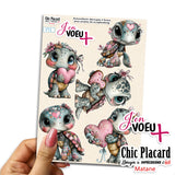 V12 J'en voeux + autocollants découpés à la forme