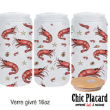 Crevettes - Verre avec couvercle en bambou