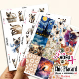 V18 Chats Siamois - J'en voeux + cartons à découper