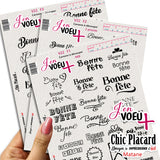 V22 Bonne fête : J'en voeux + carton à découper